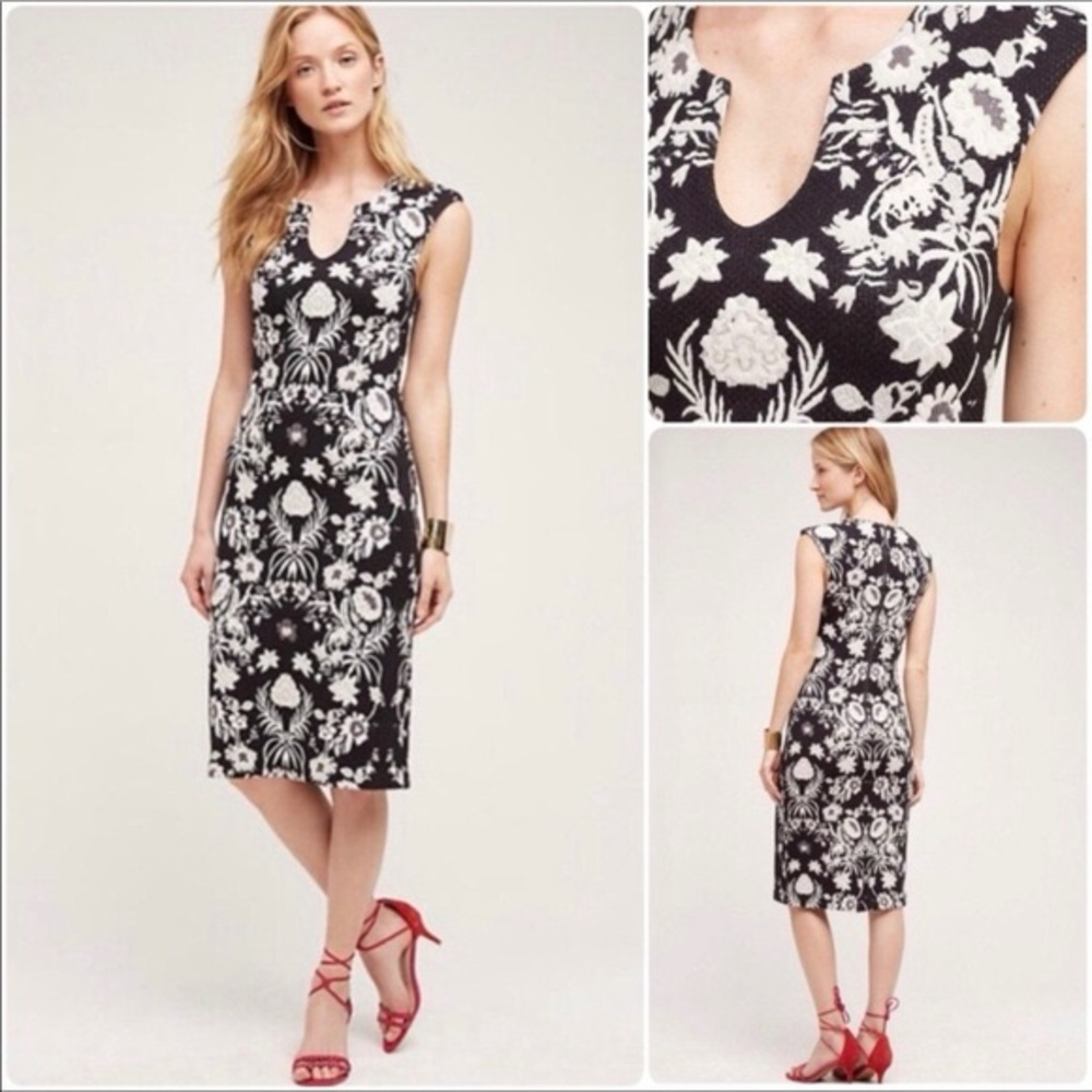 HD in Paris Black and White Floral Midi Dress